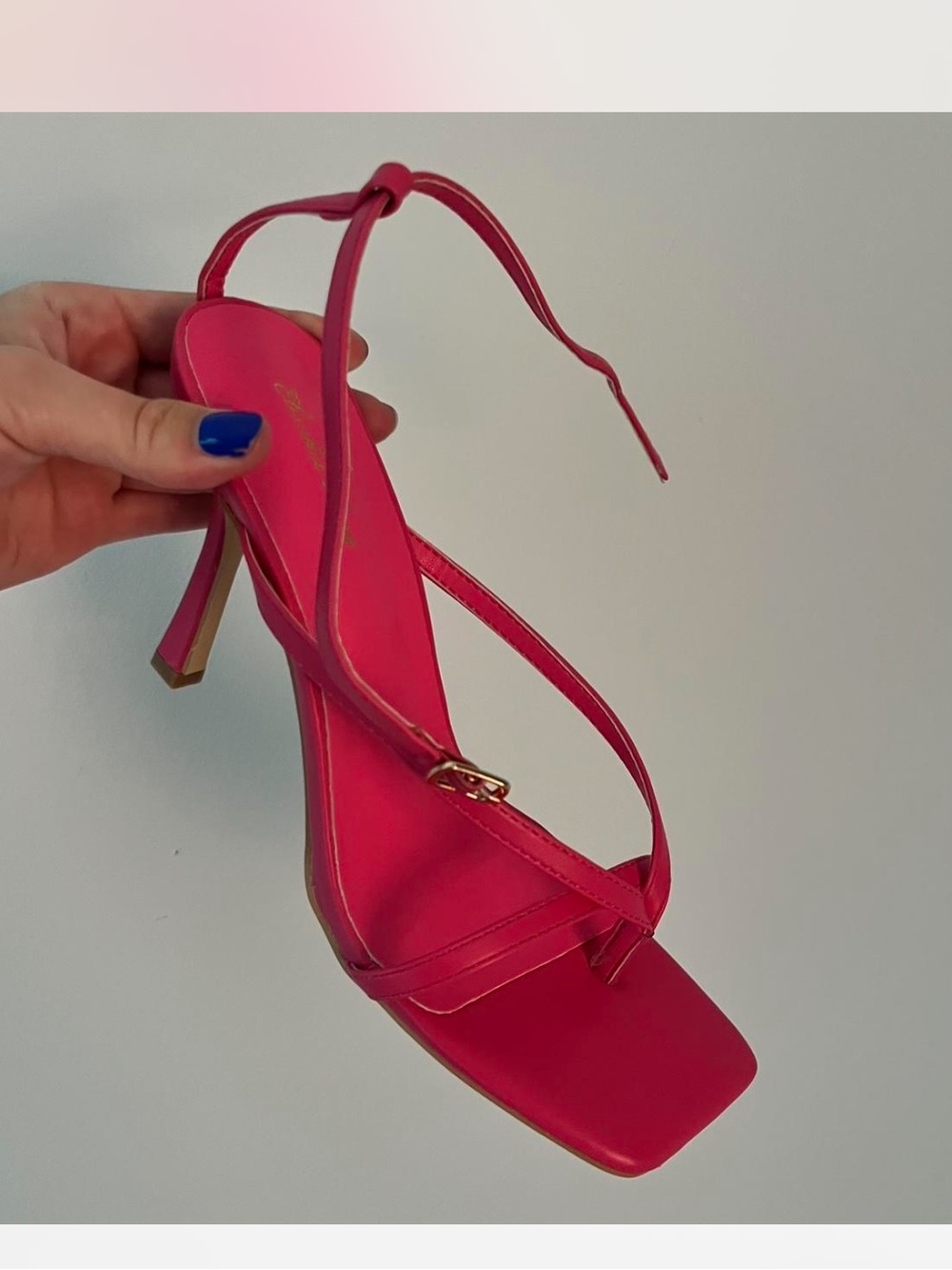 Pink Strappy High Heel Sandal